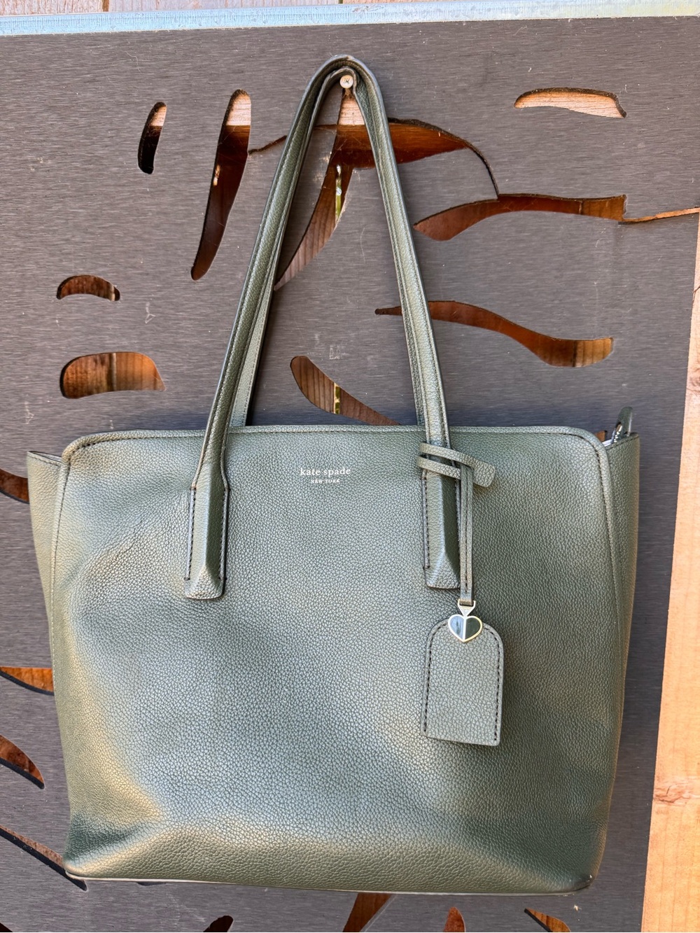 kate spade Forest Green Leather Tote - Picture 5 of 12